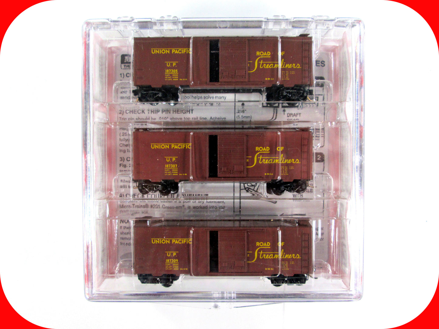 N Scale **UNION PACIFIC** Box Cars #187305,187307,187309 - Micro Trains 20286-2