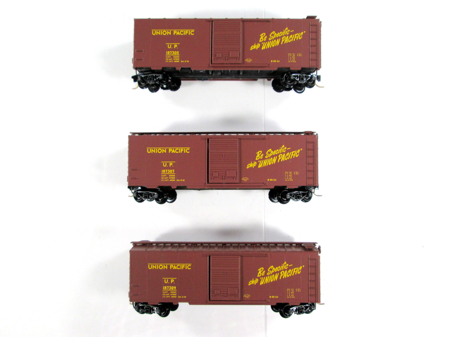 N Scale **UNION PACIFIC** Box Cars #187305,187307,187309 - Micro Trains 20286-2