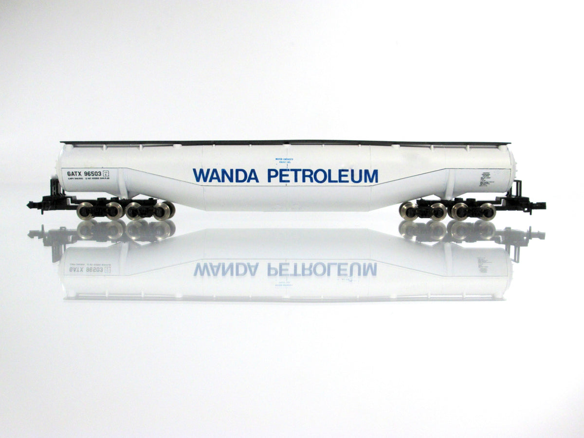 N Scale **Wanda Petroleum** Jumbo Whale Belly 94' Tank, GATX 96503 - Atlas 3113