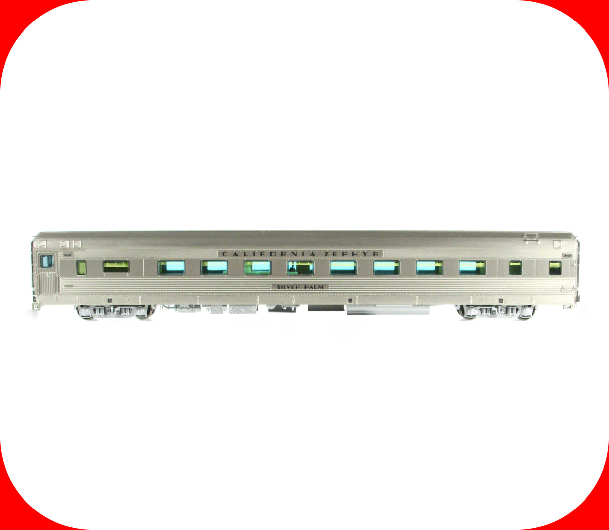 HO Scale ***WP CA ZEPHYR*** SILVER PALM Sleeper 871 ---- Broadway 532, Lighted