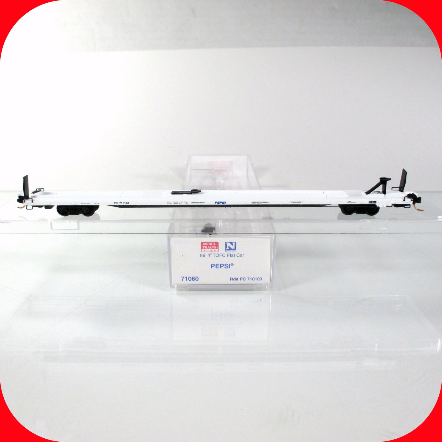 N Scale ***PEPSI-COLA*** 89'4" TOFC Flat Car, PC 710103 - Micro Trains 71060