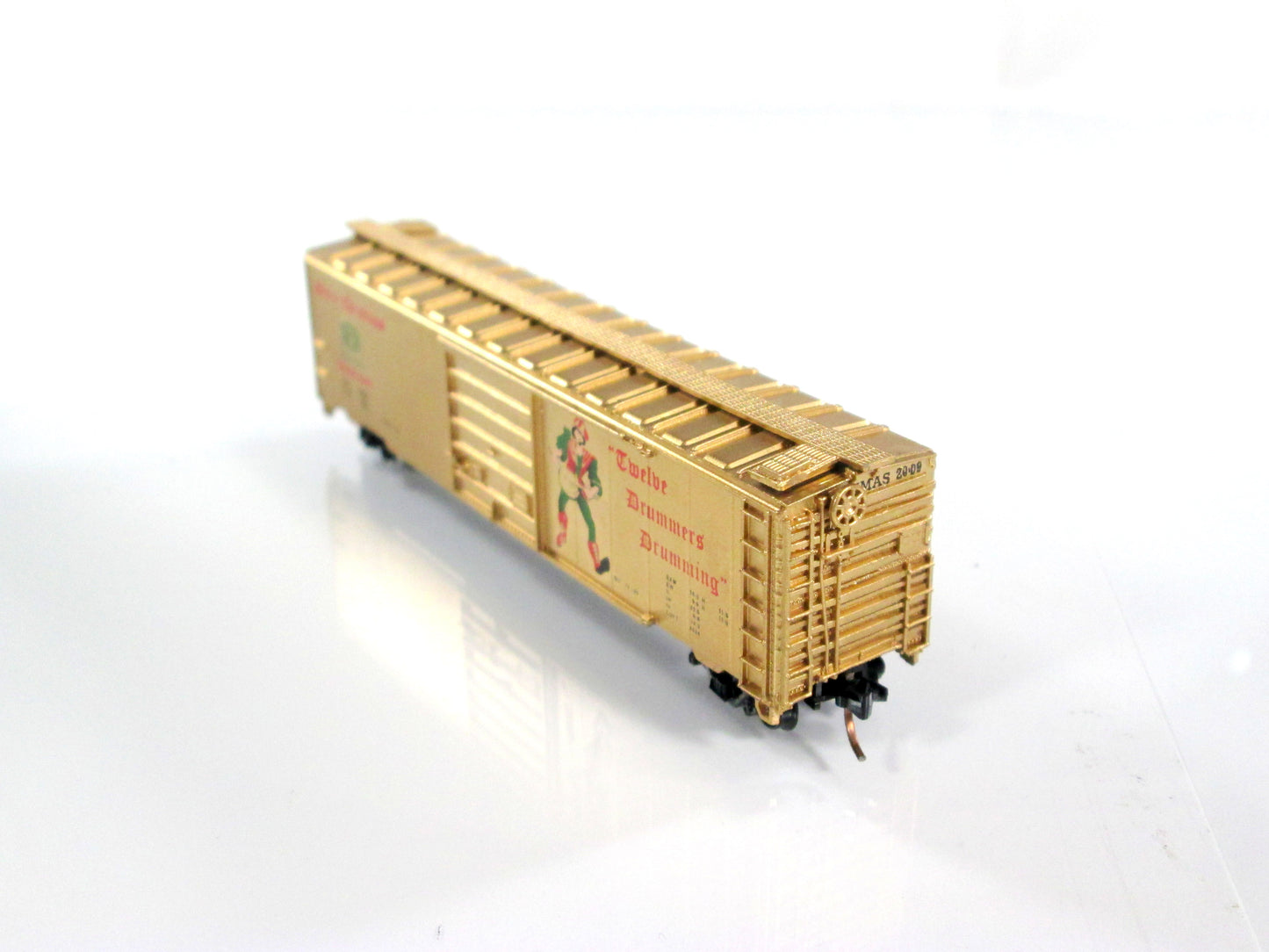 N Scale **12 DRUMMERS DRUMMING** Christmas Box Car - Con-Cor 02009N, MTL Cplrs
