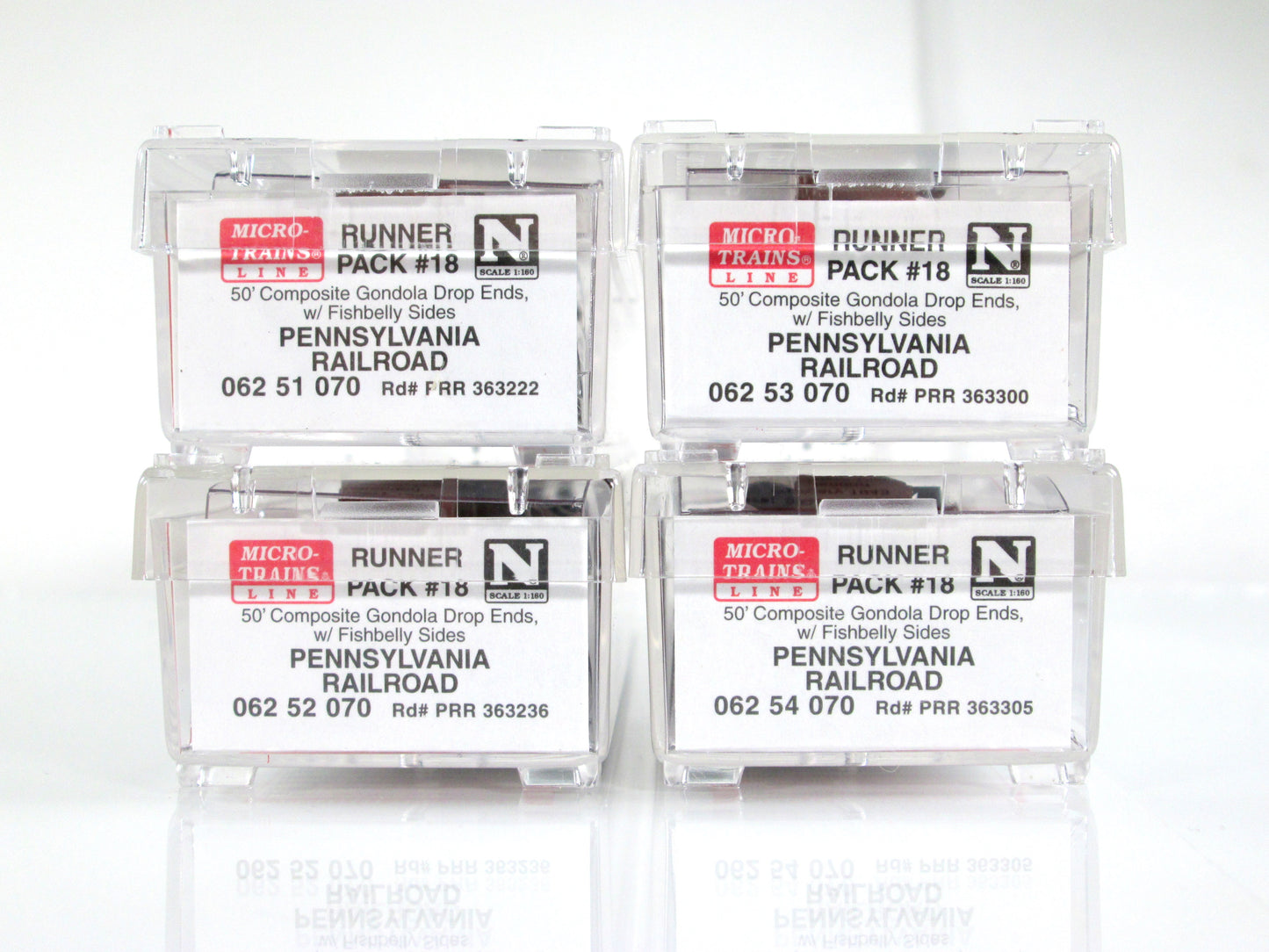 N Scale ***Pennsylvania** 50' Gondola Runner 4-Pack #18 - Micro Trains 99300018