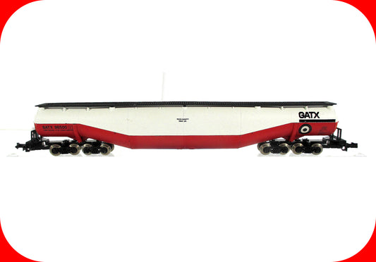 N Scale ***GATX*** 94' Jumbo Whale Belly Tank Car, GATX 96500 ----- Atlas 3114