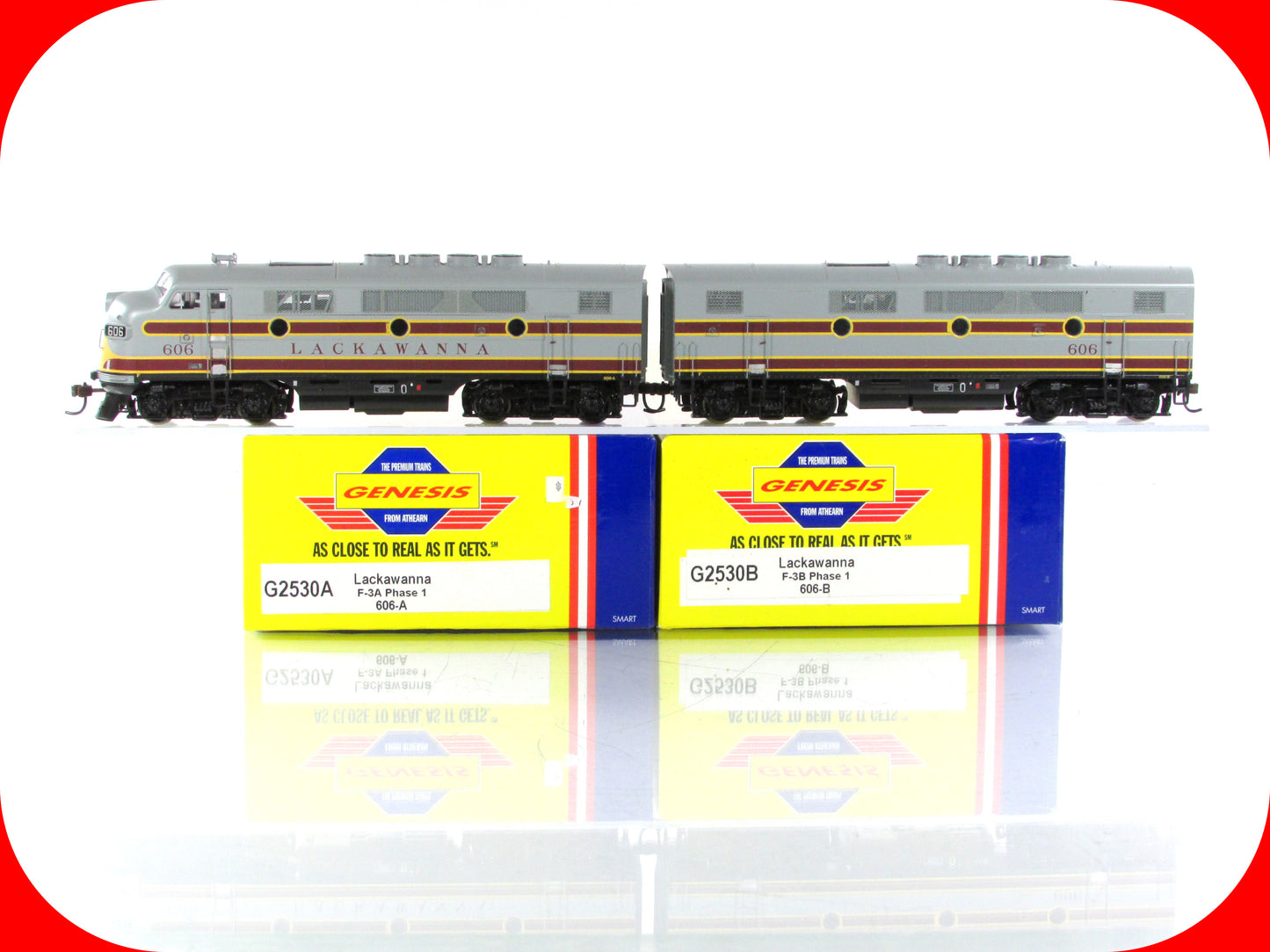 HO Scale ***LACKAWANNA*** F3A F3B Phase 1 Locomotive Set #606 ---- Athearn G2530