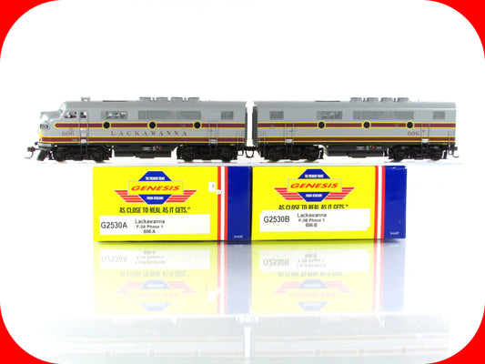 HO Scale ***LACKAWANNA*** F3A F3B Phase 1 Locomotive Set #606 ---- Athearn G2530