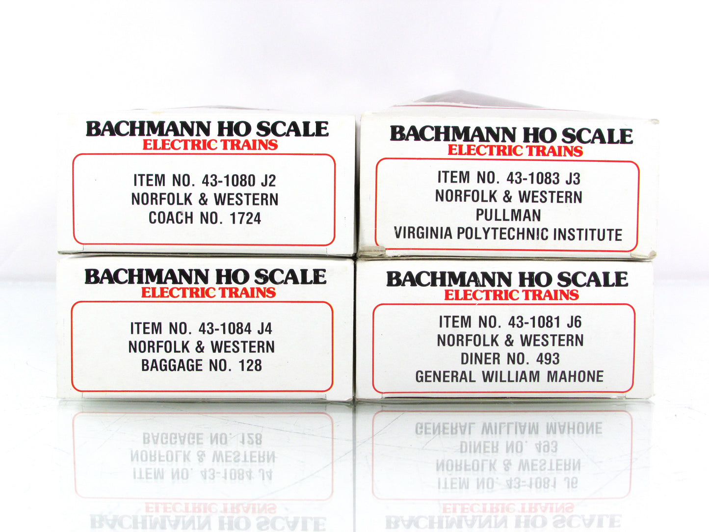 HO Scale *N&W POWHATAN ARROW* Passenger 4-Set - Bachmann 43-1291, Knuckle Cplrs