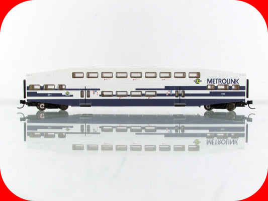 N Scale ***METROLINK*** Bi-Level Bombardier Commuter Coach #201 - Athearn 10140