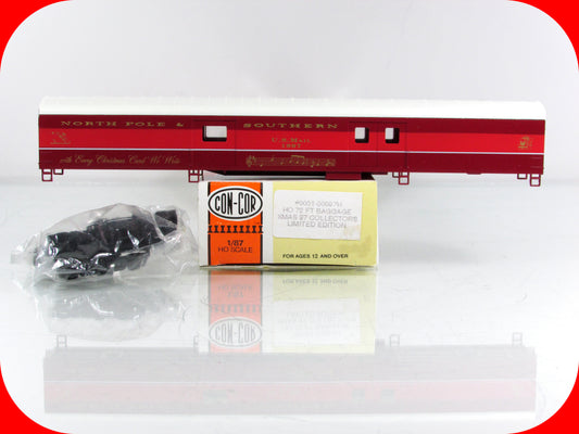 HO Scale **NORTH POLE & SOUTHERN** 1997 CHRISTMAS 72' Baggage-RPO Car - Con-Cor