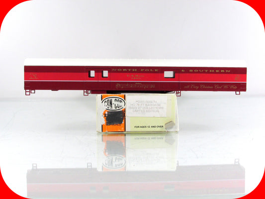 HO Scale **NORTH POLE & SOUTHERN** 1997 CHRISTMAS 72' Baggage-RPO Car --Con-Cor (Copy)