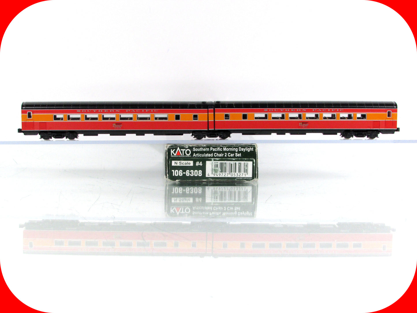 N Scale **SOUTHERN PACIFIC DAYLIGHT** Articulated Car #2408,2409 -Kato 106-6308