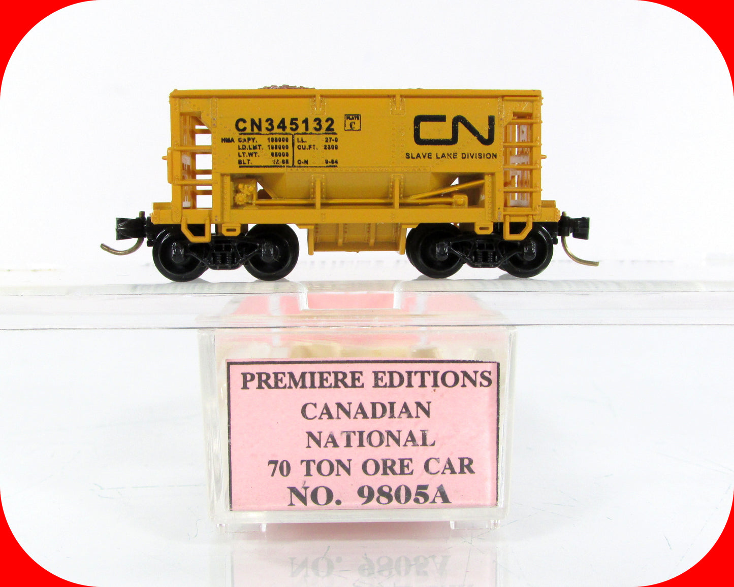 N Scale *CANADIAN NATIONAL* Slave Lake Ore Car #345132 -Premiere, MTL Cplr RARE
