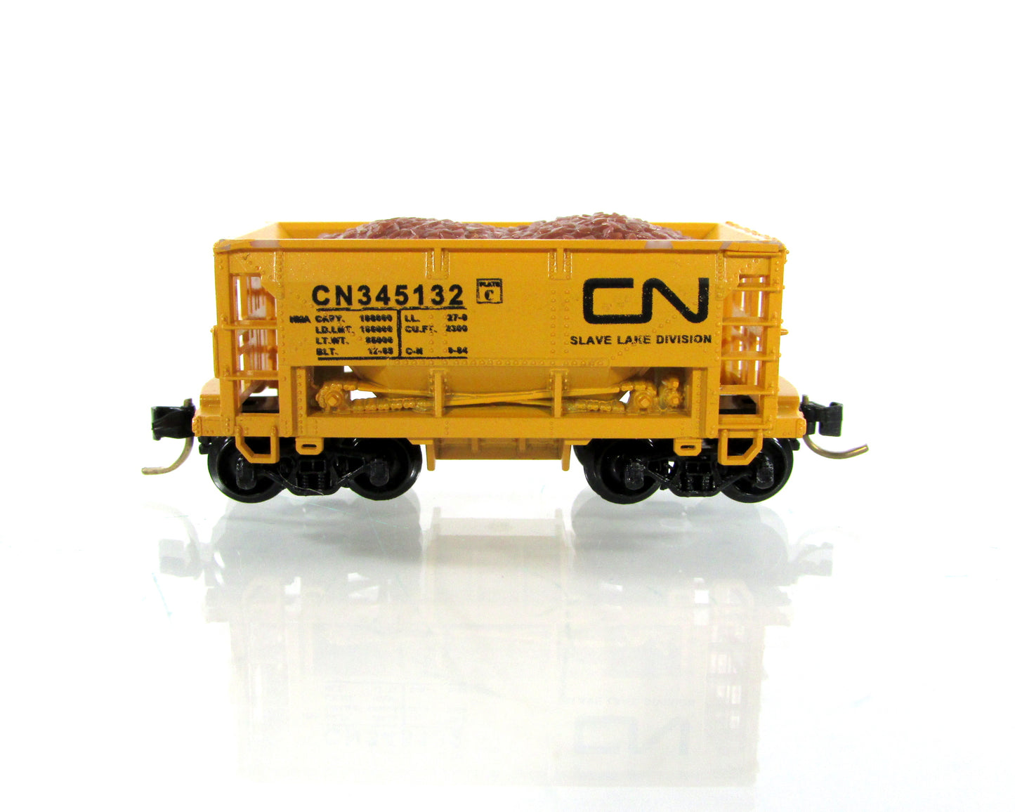 N Scale *CANADIAN NATIONAL* Slave Lake Ore Car #345132 -Premiere, MTL Cplr RARE