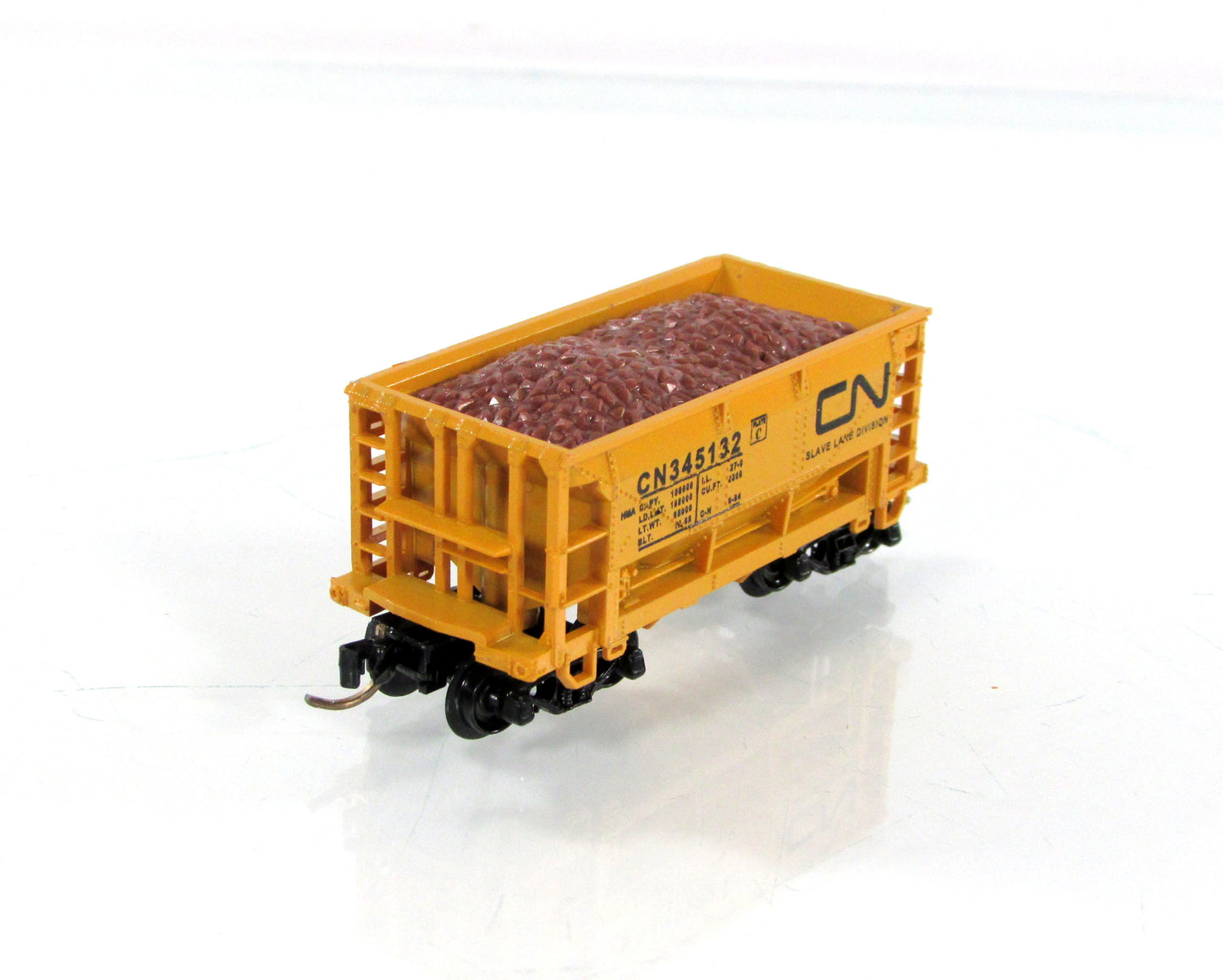 N Scale *CANADIAN NATIONAL* Slave Lake Ore Car #345132 -Premiere, MTL Cplr RARE