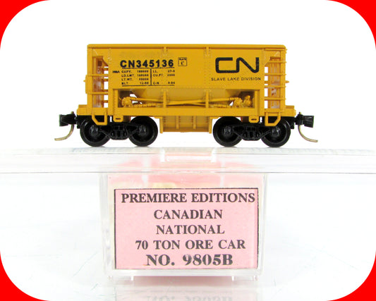 N Scale *CANADIAN NATIONAL* Slave Lake Ore Car #345136 -Premiere, MTL Cplr RARE