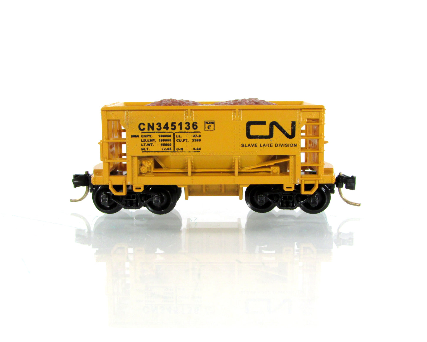 N Scale *CANADIAN NATIONAL* Slave Lake Ore Car #345136 -Premiere, MTL Cplr RARE