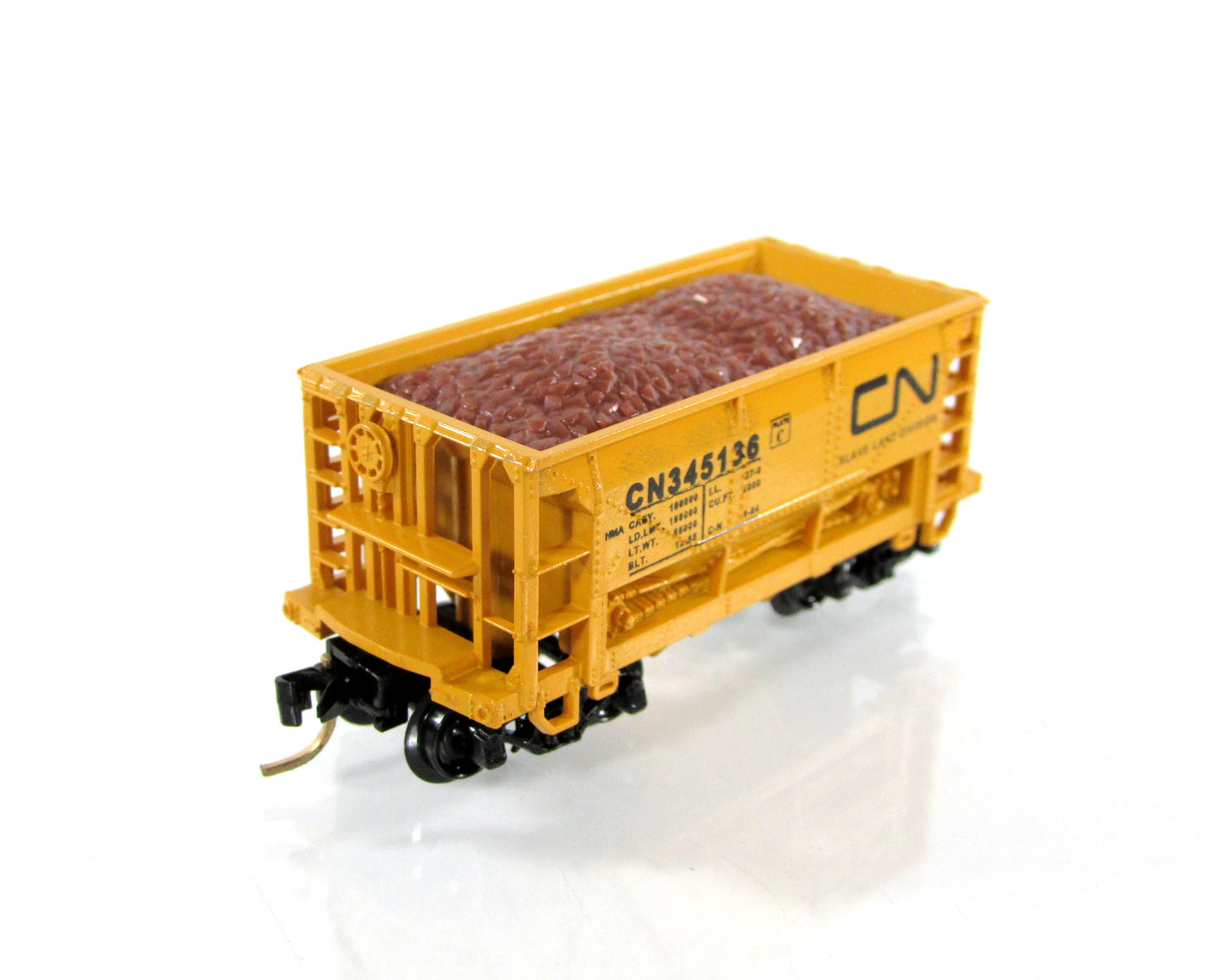 N Scale *CANADIAN NATIONAL* Slave Lake Ore Car #345136 -Premiere, MTL Cplr RARE