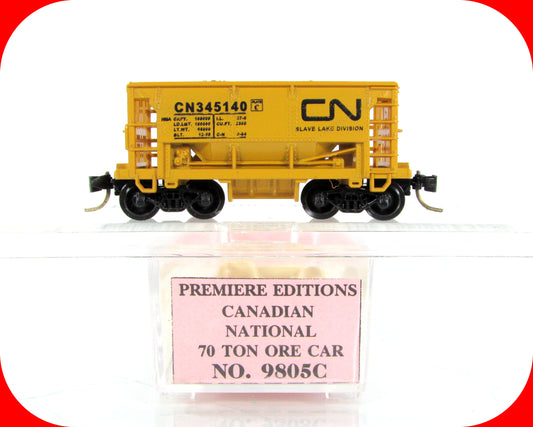 N Scale *CANADIAN NATIONAL* Slave Lake Ore Car #345140 -Premiere, MTL Cplr RARE