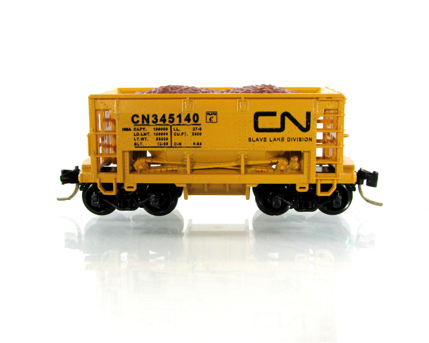 N Scale *CANADIAN NATIONAL* Slave Lake Ore Car #345140 -Premiere, MTL Cplr RARE
