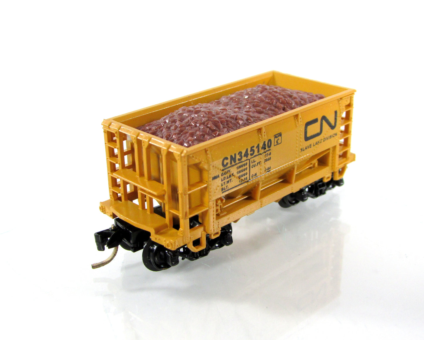 N Scale *CANADIAN NATIONAL* Slave Lake Ore Car #345140 -Premiere, MTL Cplr RARE