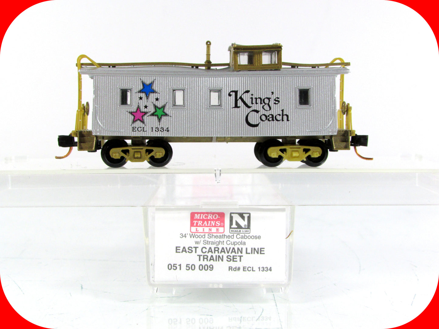 N Scale **EAST CARAVAN LINES** CHRISTMAS Caboose - Micro Trains 05150009 *READ