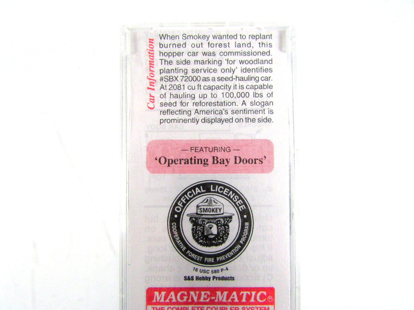 N Scale **SMOKEY BEAR** MoW Forest Fire Prevention Hopper - Micro Trains 55450