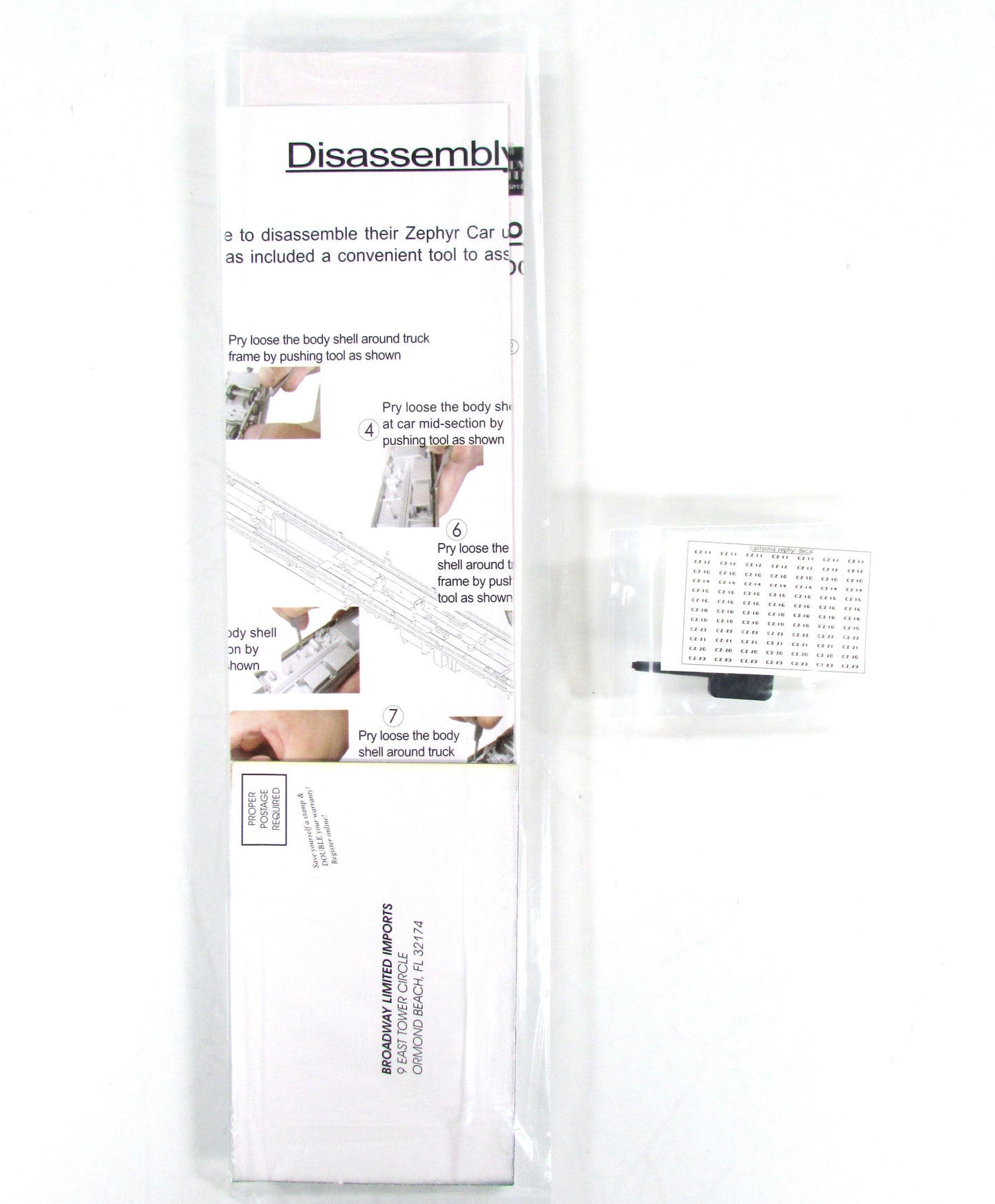 HO Scale ***WP CA ZEPHYR*** SILVER SCHOONER DOME #815 - Broadway 1495, Lighted