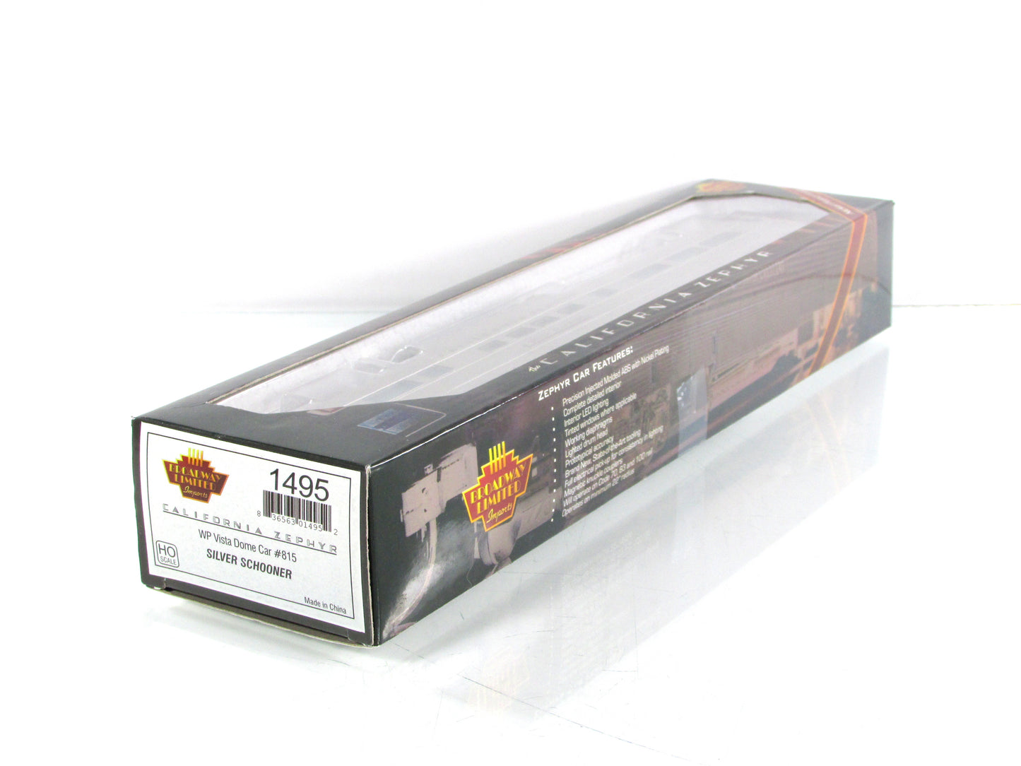 HO Scale ***WP CA ZEPHYR*** SILVER SCHOONER DOME #815 - Broadway 1495, Lighted