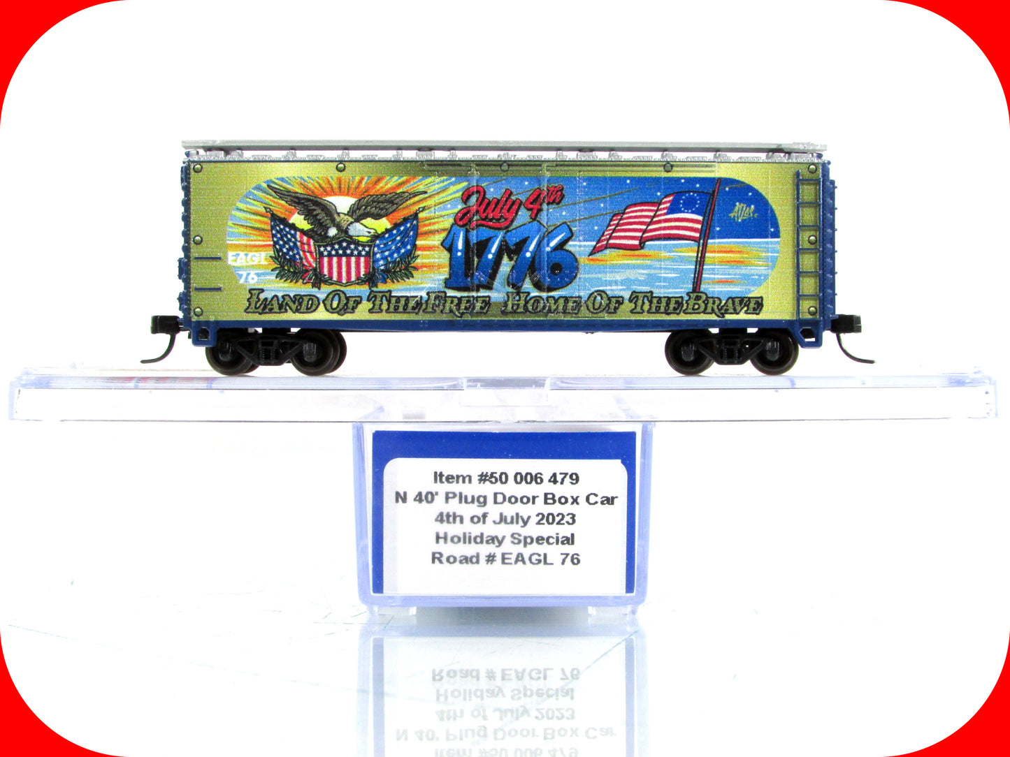N Scale *JULY 4th* Land of the Free, Home of the Brave, Box Car -Atlas 50006479