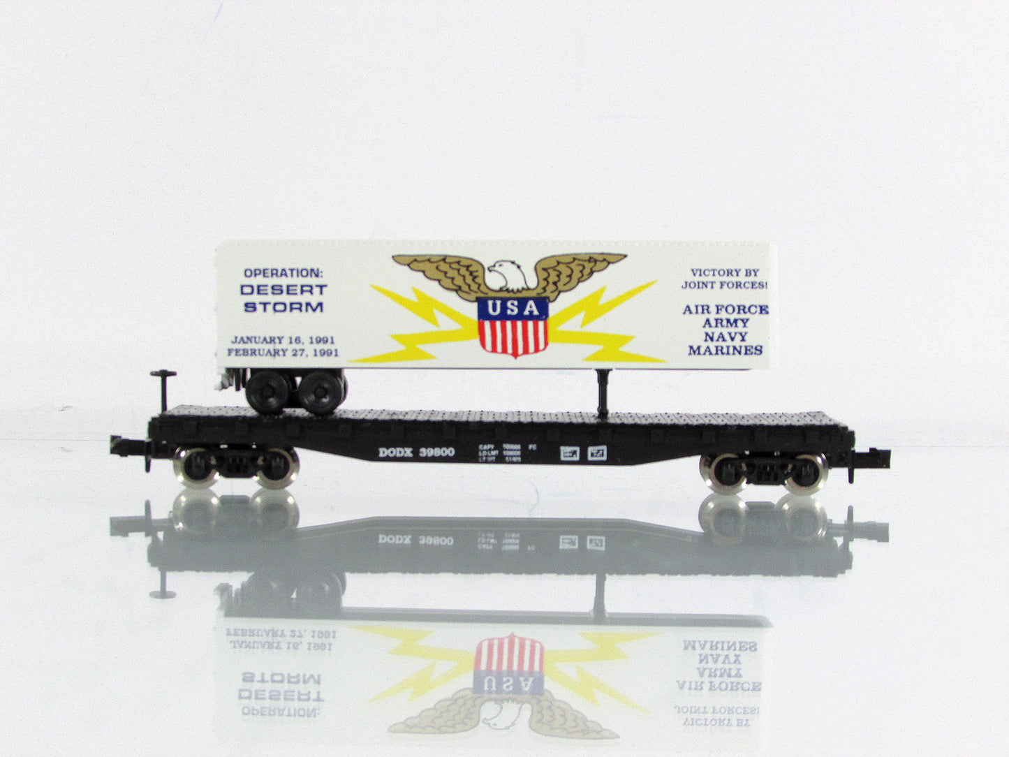 N Scale **OPERATION DESERT STORM** Trailer on Flat Car - Atlas / LM-800 **RARE*