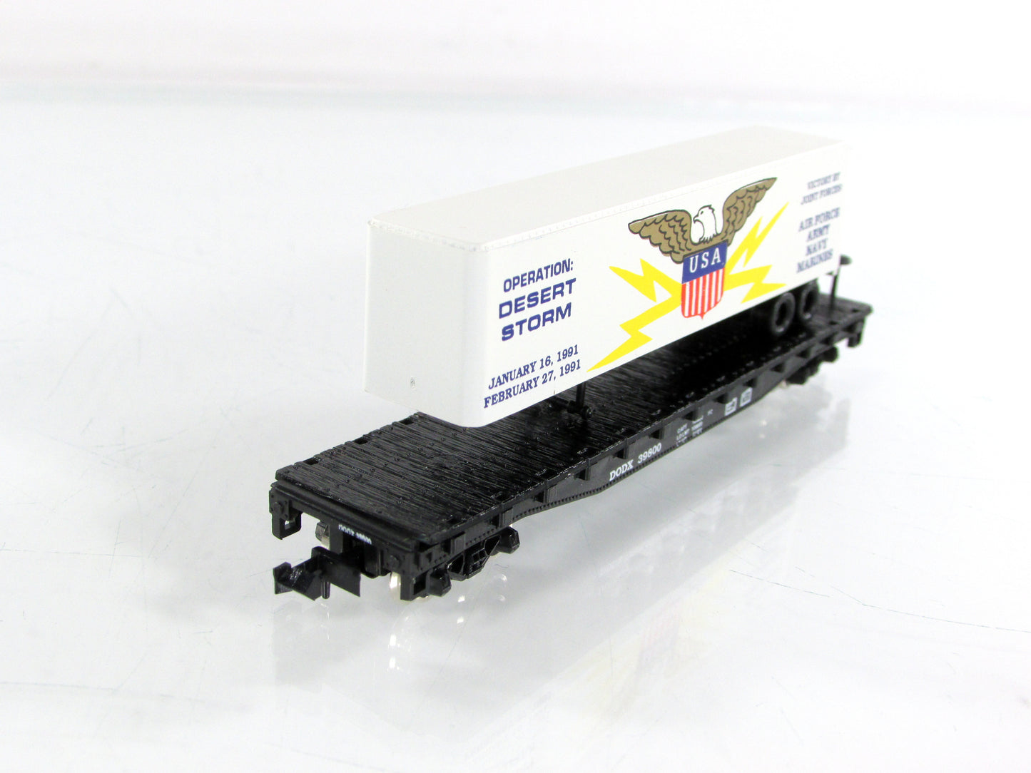N Scale **OPERATION DESERT STORM** Trailer on Flat Car - Atlas / LM-800 **RARE*