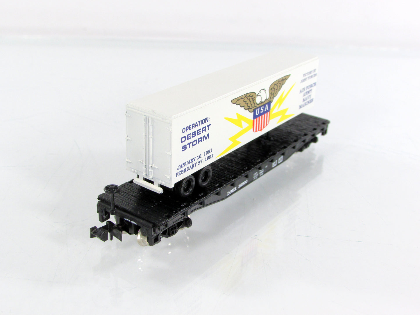 N Scale **OPERATION DESERT STORM** Trailer on Flat Car - Atlas / LM-800 **RARE*
