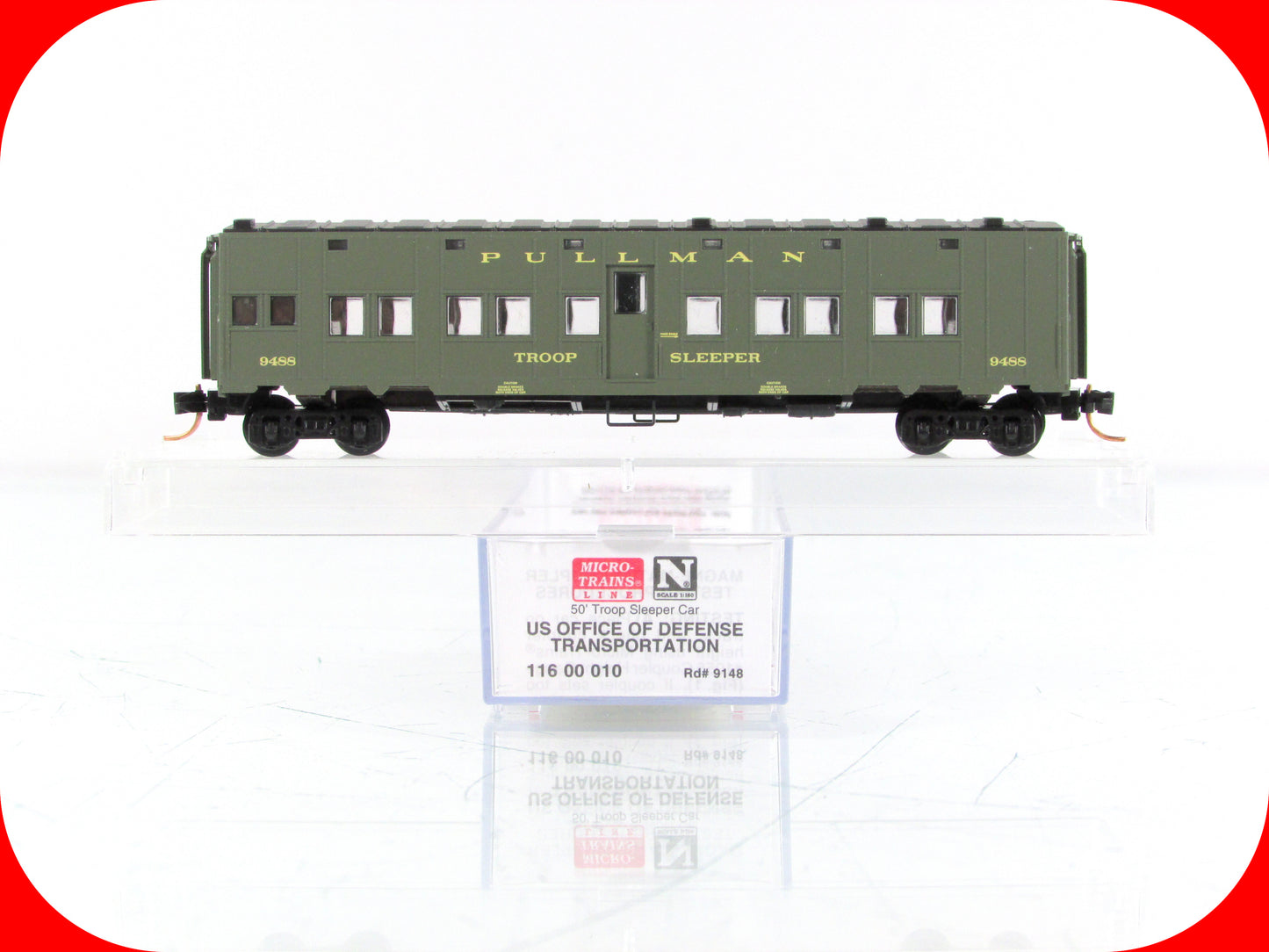 N Scale **WWII US Dept of Defense** Troop Sleeper #9488 - Micro Trains 11651010