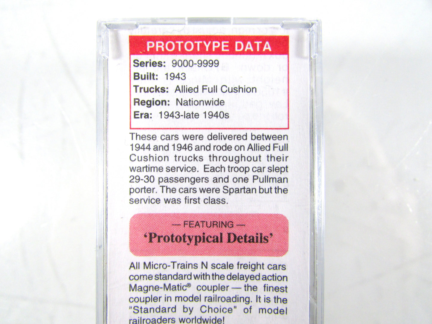 N Scale **WWII US Dept of Defense** Troop Sleeper #9488 - Micro Trains 11651010