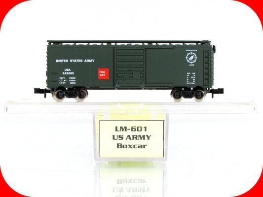 N Scale **UNITED STATES ARMY** Box Car, USAX 243685 -Atlas / Loco-Motives LM-601