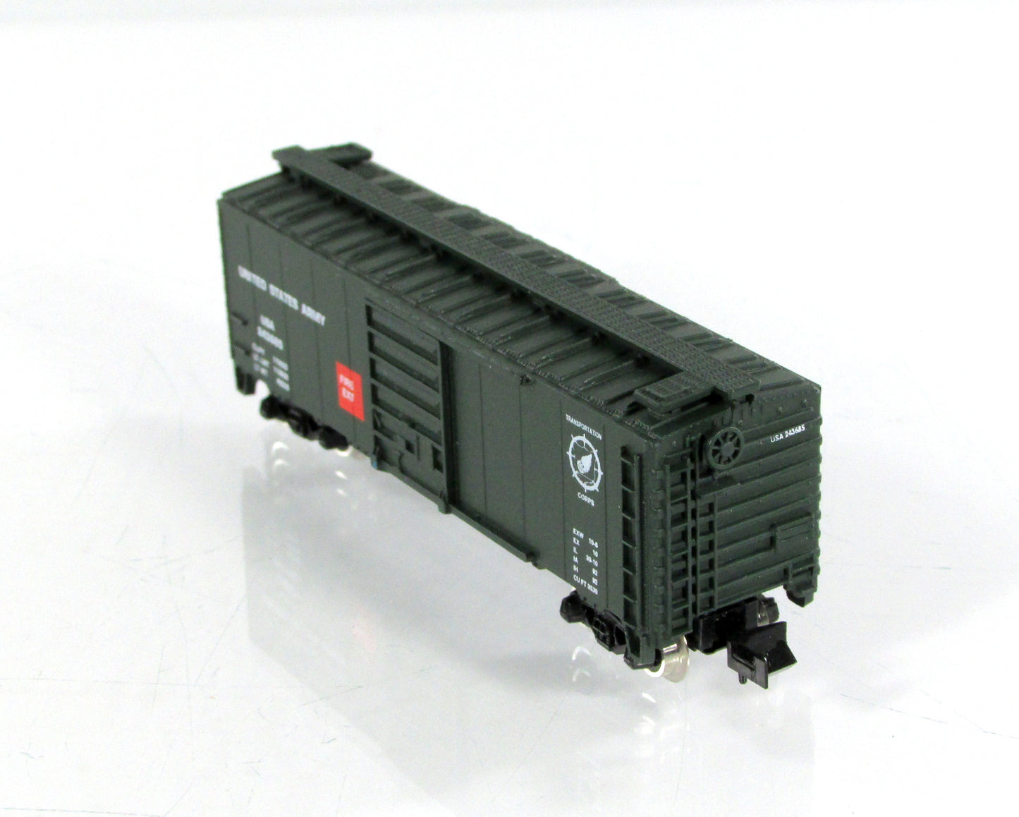 N Scale **UNITED STATES ARMY** Box Car, USAX 243685 -Atlas / Loco-Motives LM-601