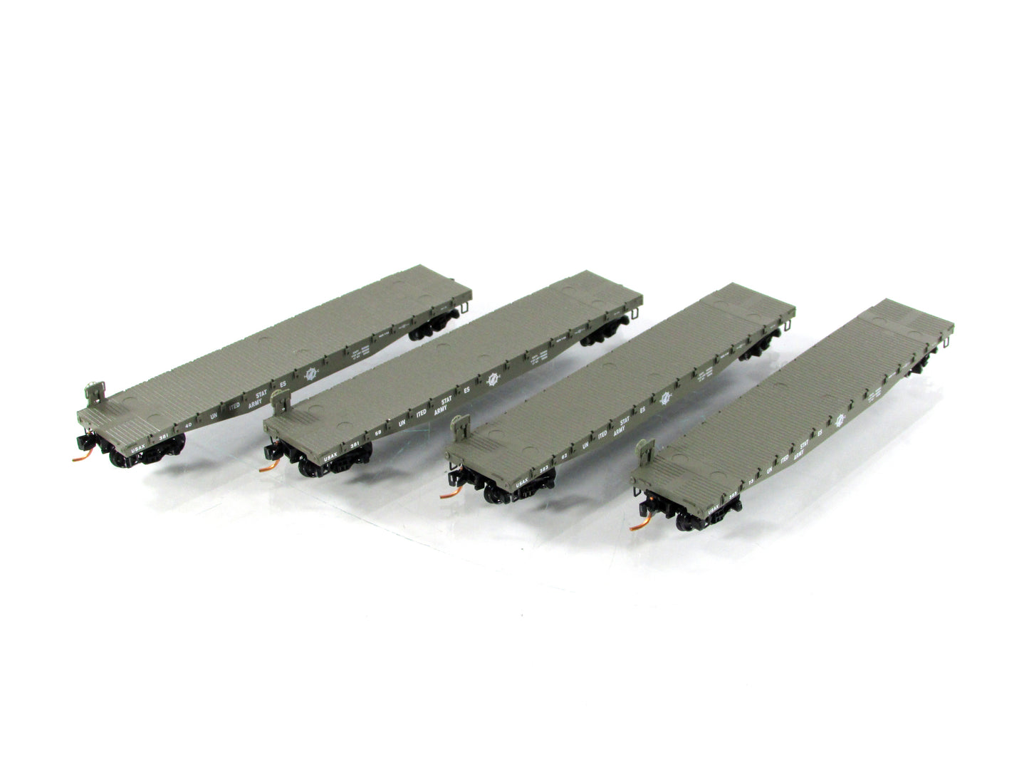 N Scale ***UNITED STATES ARMY*** 50' USAX Flat Car Set - Micro Trains 99300062