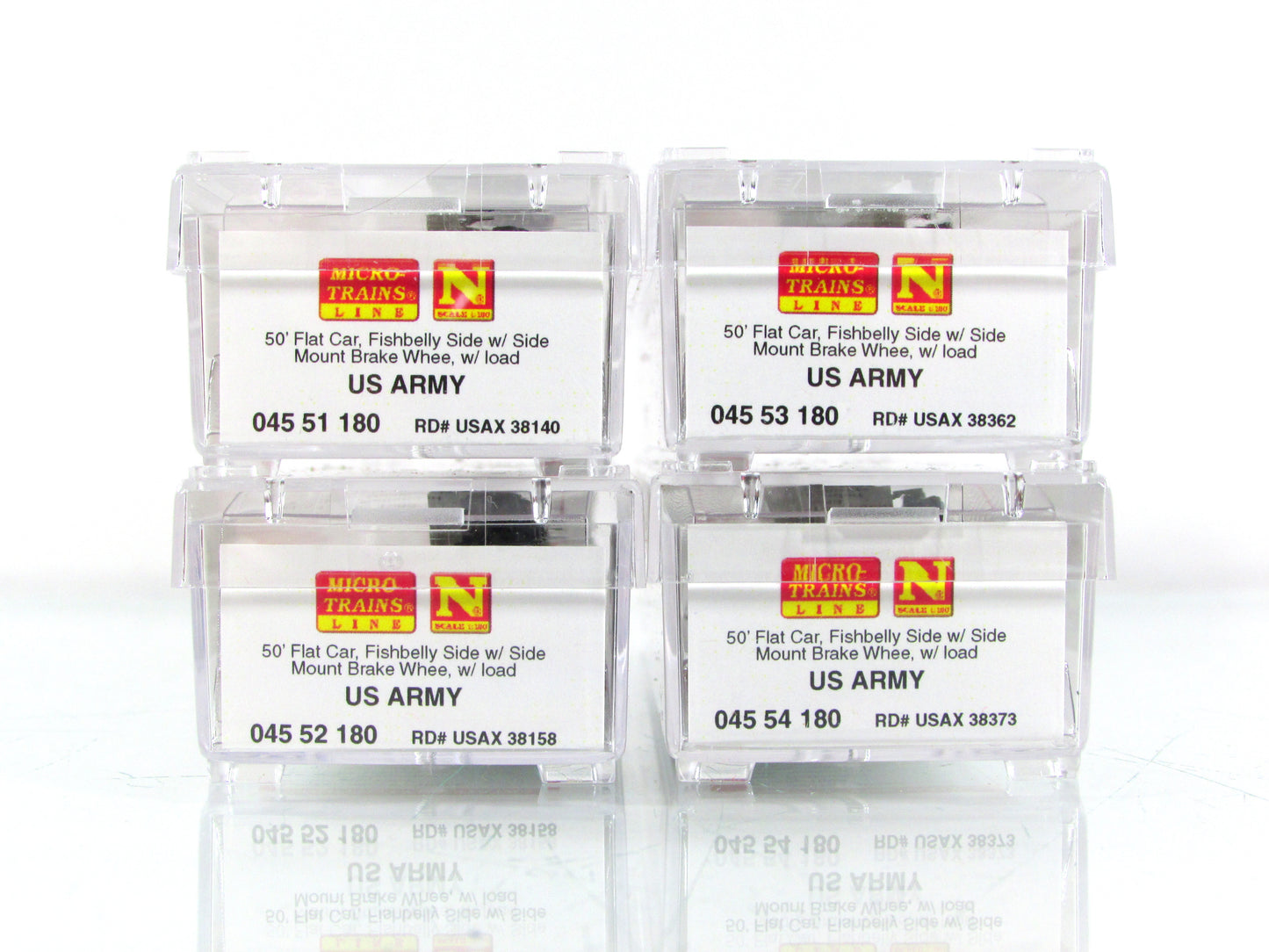N Scale ***UNITED STATES ARMY*** 50' USAX Flat Car Set - Micro Trains 99300062