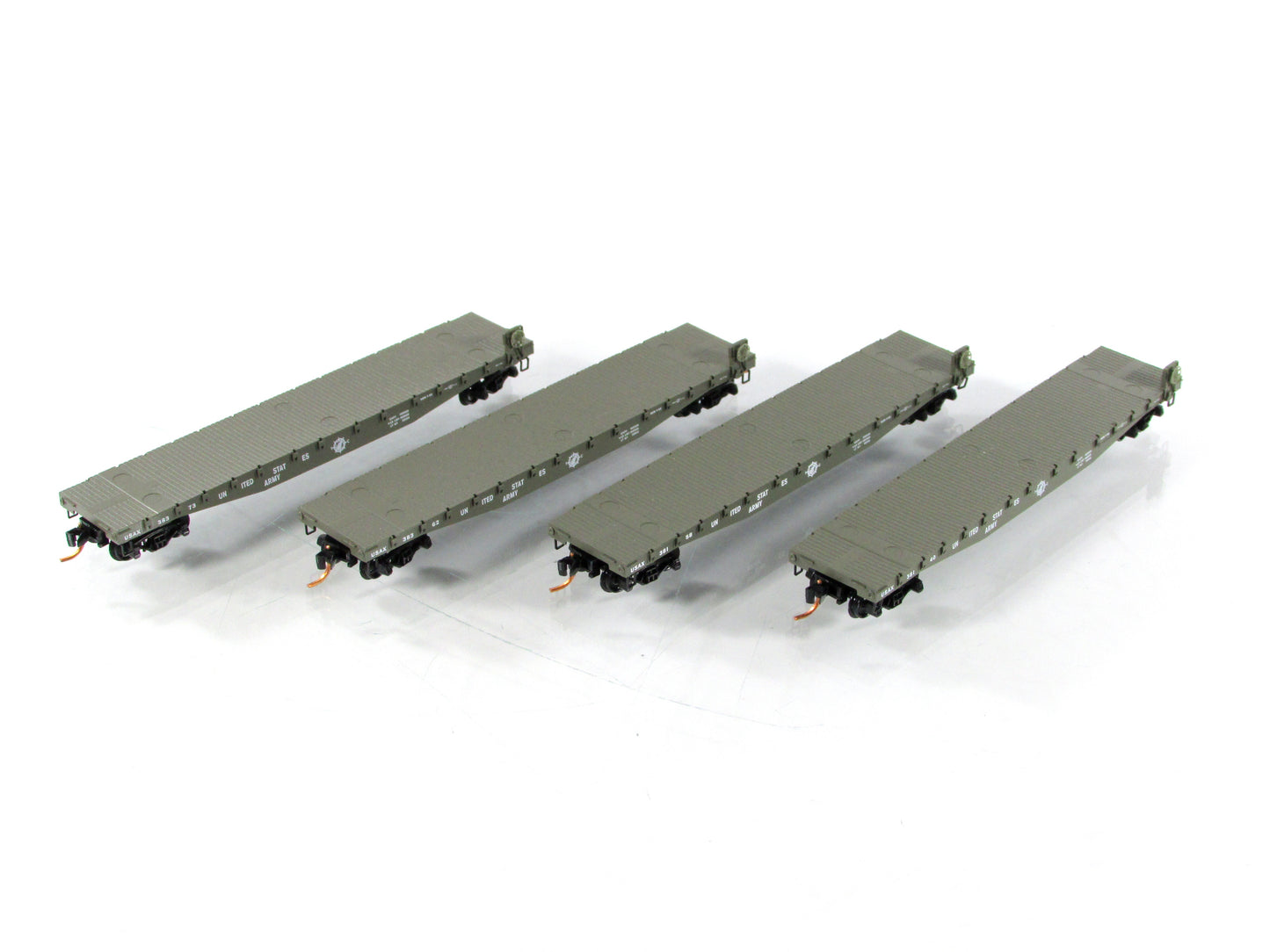 N Scale ***UNITED STATES ARMY*** 50' USAX Flat Car Set - Micro Trains 99300062