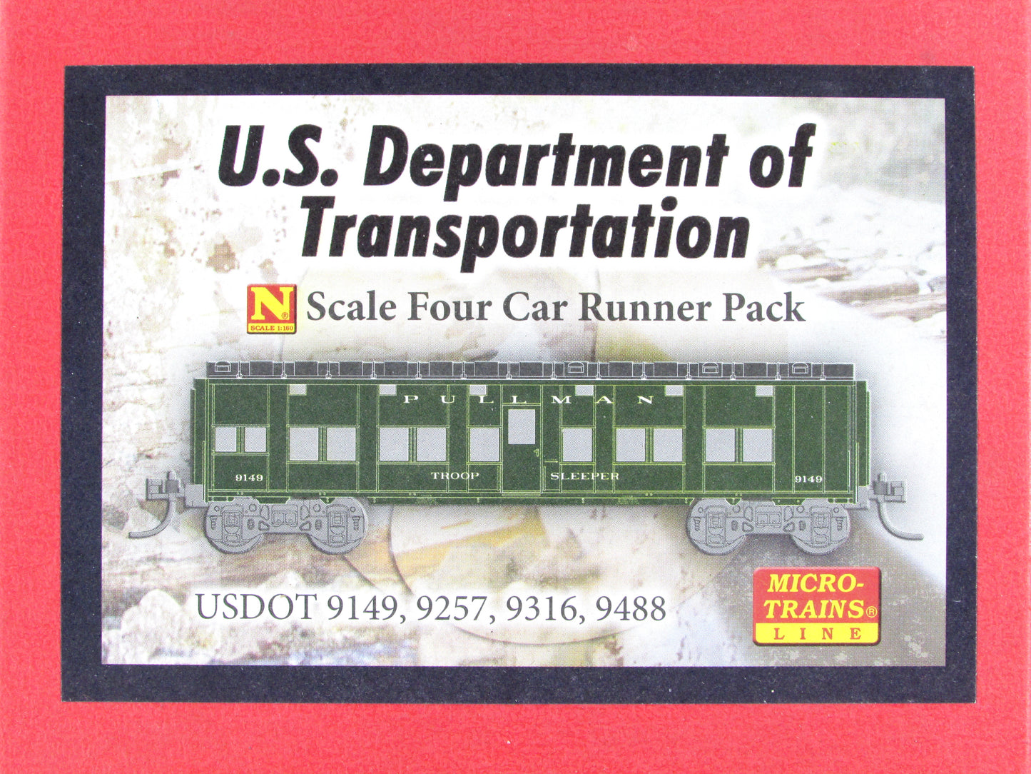 N Scale **WWII US Dept of Defense** Troop Sleeper 4-Pack -Micro Trains 99300027