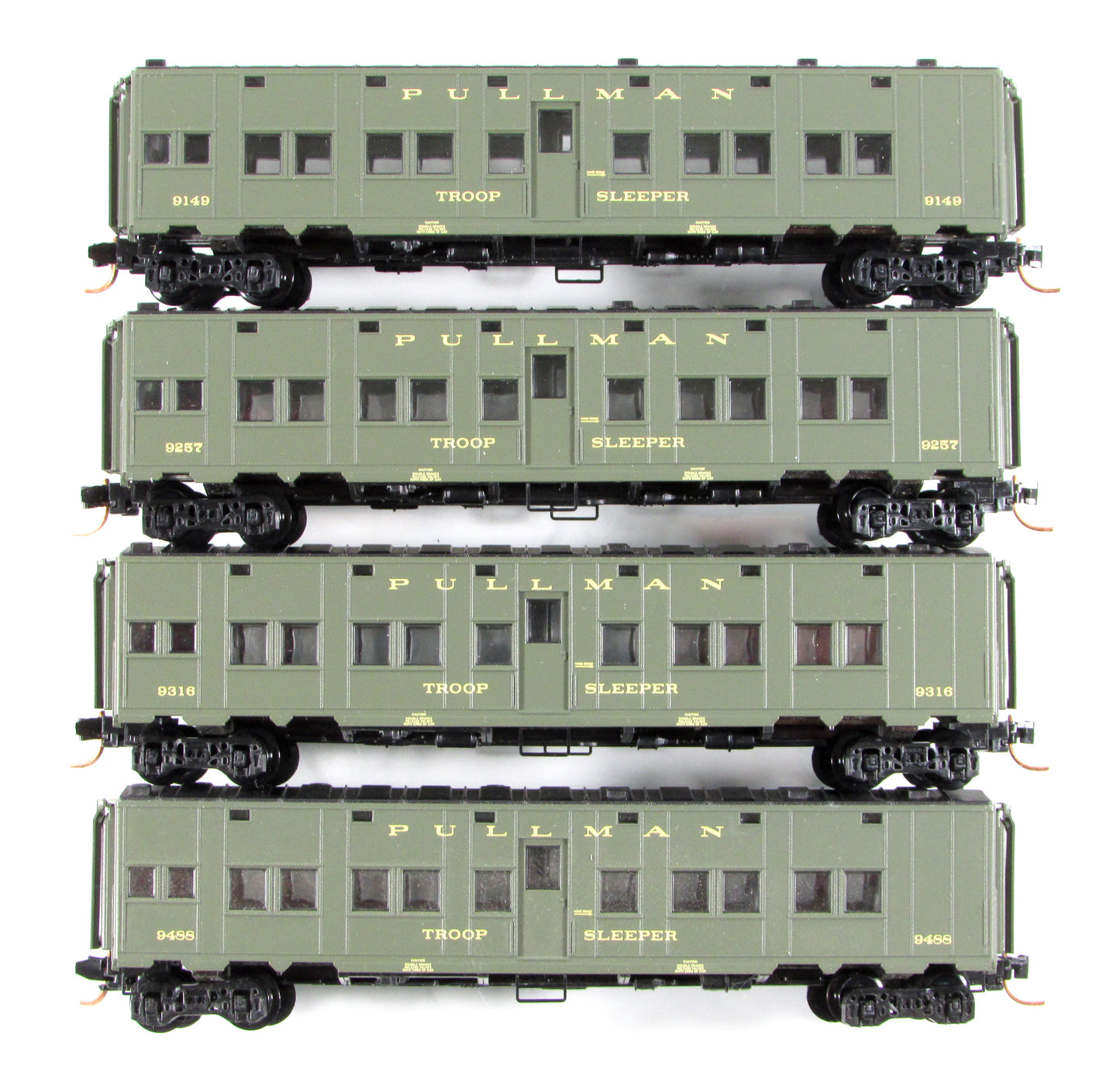 N Scale **WWII US Dept of Defense** Troop Sleeper 4-Pack -Micro Trains 99300027