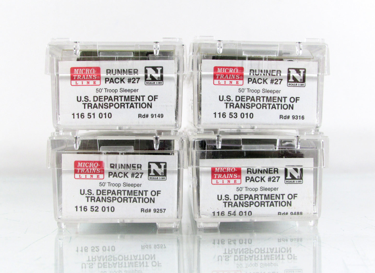 N Scale **WWII US Dept of Defense** Troop Sleeper 4-Pack -Micro Trains 99300027