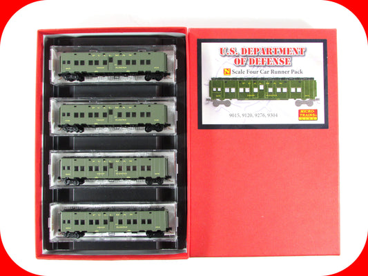N Scale **WWII US Dept of Defense** Troop Sleeper 4-Pack -Micro Trains 99300058