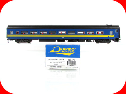 HO Scale *VIA RAIL CANADA* Passenger Coach #5486 - Rapido 100271, Lighted *RARE