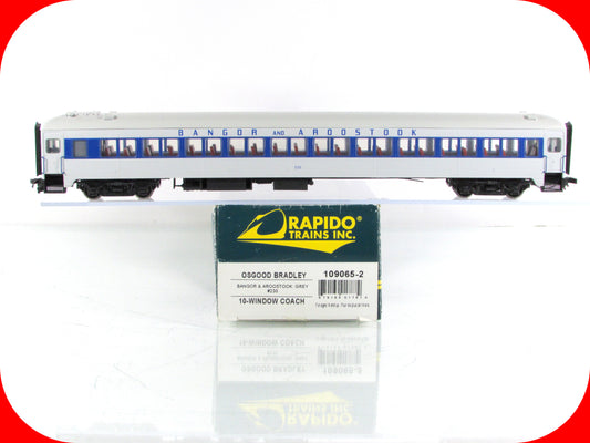 HO Scale *BANGOR AROOSTOOK* Osgood Bradley Coach #230 -Rapido 109065-2, Lighted