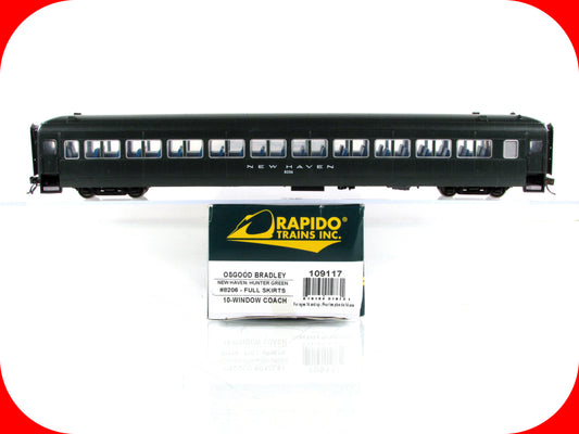 HO Scale ***NEW HAVEN*** Osgood Bradley Coach #8206 ---- Rapido 109117, Lighted
