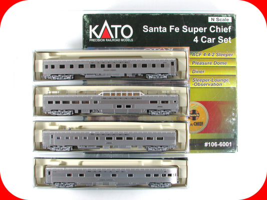 N Scale ***SANTA FE SUPER CHIEF*** Lightweight Passenger Set A - Kato 106-6001