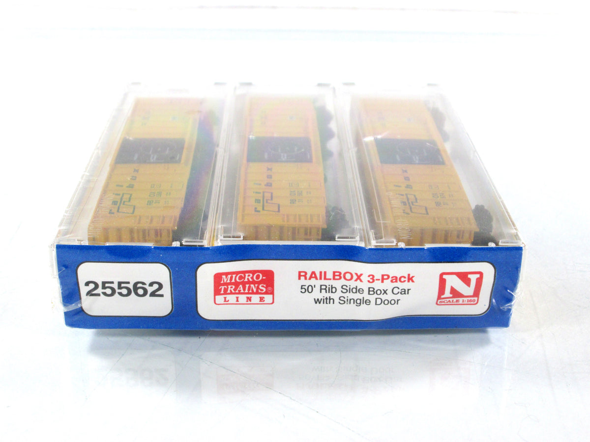 N Scale ****RAILBOX**** Box Car 3-Pack #31558, 31562, 31574 - Micro Trains 25562