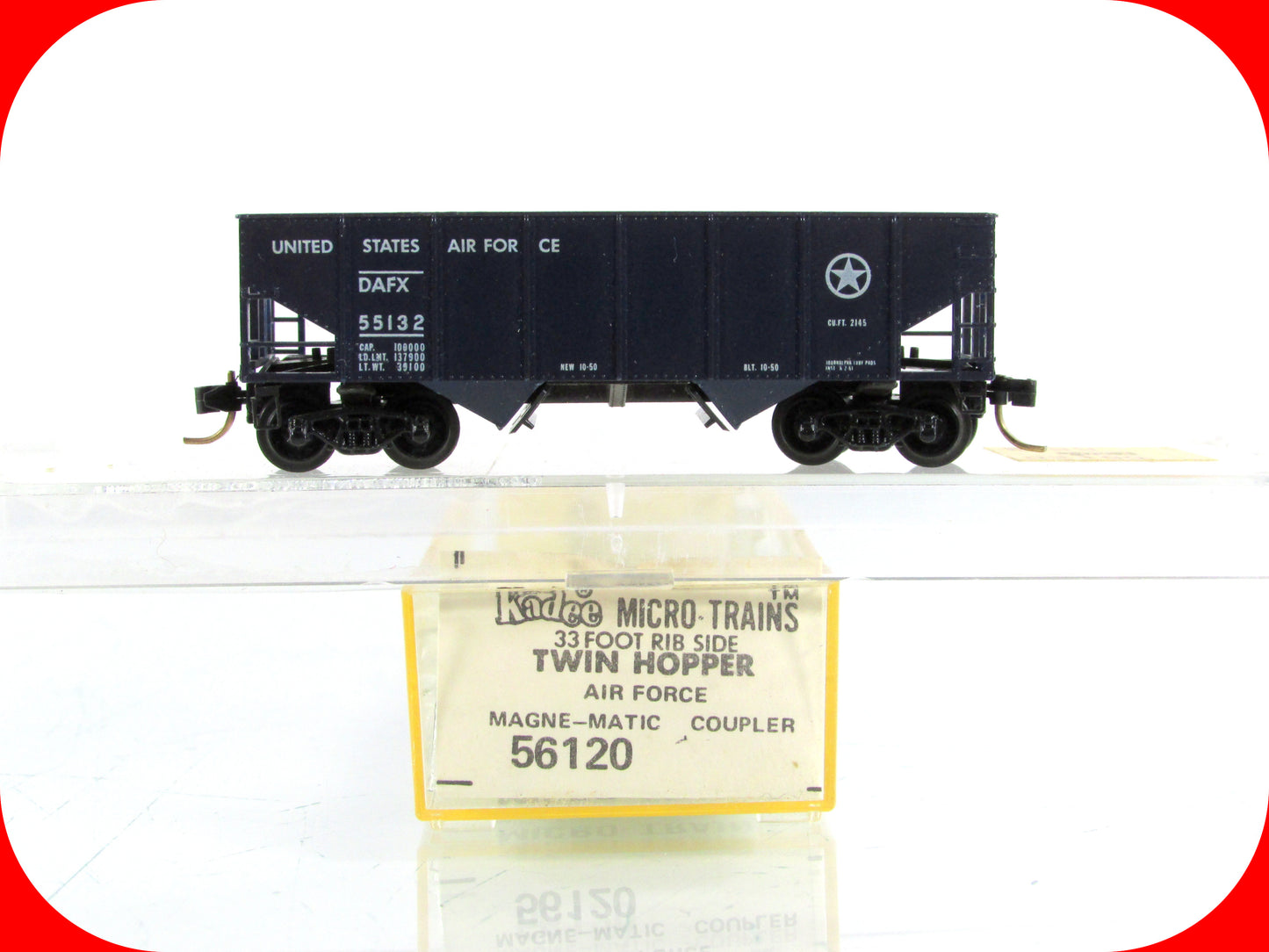 N Scale ***US AIR FORCE*** 2-Bay Hopper, DAFX 55132 - Kadee Micro Trains 56120