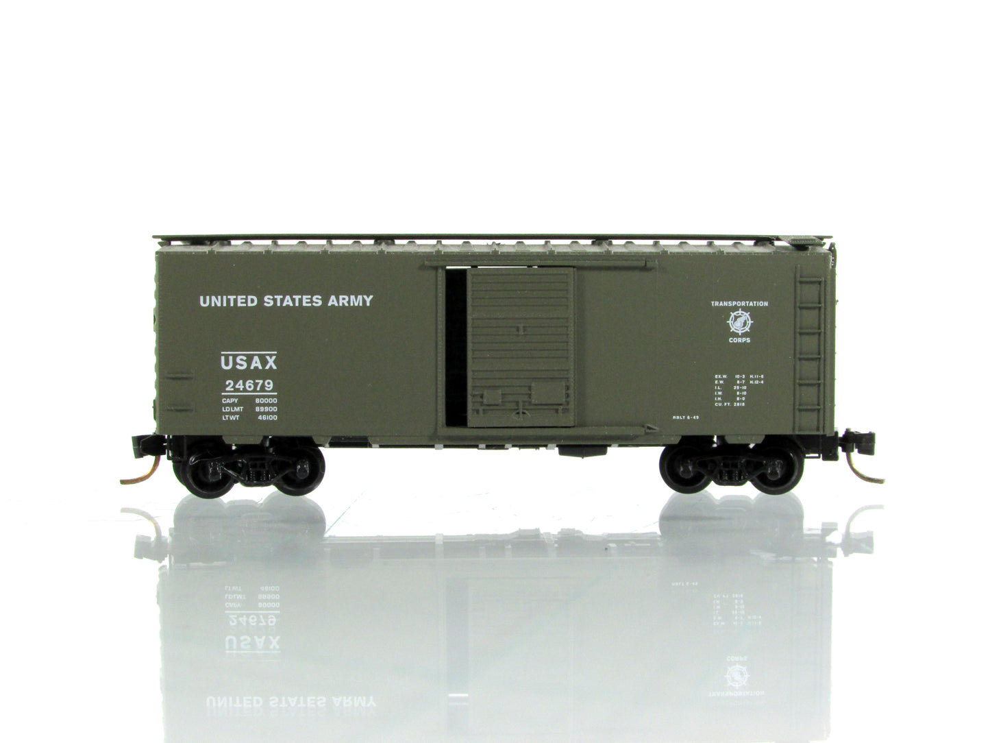 N Scale **UNITED STATES ARMY** 40' Box Car USAX 24679 - Micro Trains 20456